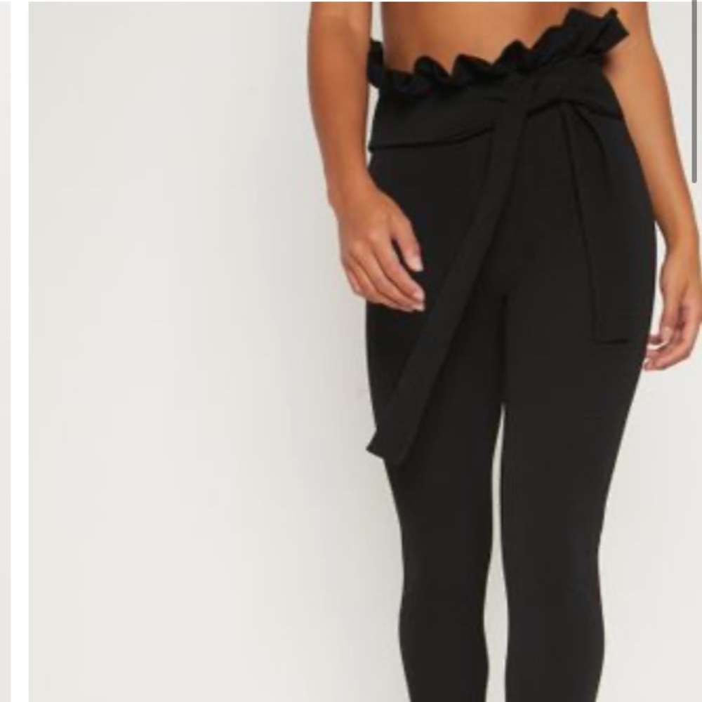 PLT black paper bag pants